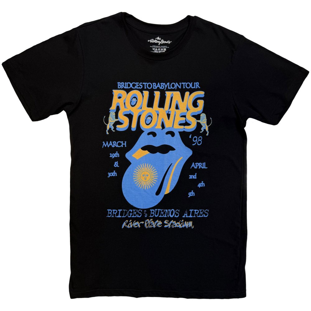 The Rolling Stones - River Plate Stadium Mens Tshirt - Black